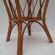 Square work basket on light varnished wicker legs, with handle