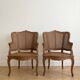 Pair of Louis XV armchairs in wood and caning