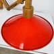 SCE 60s accordion wall light, wood and red reflector
