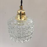 Vintage molded glass pendant lamp