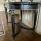 Table Pedestal table Napoleon III XIXth in black and gilded wood