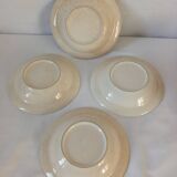 Assiettes creuses Gien Prairie torchon vert Vintage