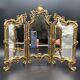 Triptych mirror, gilt bronze, circa 1900.