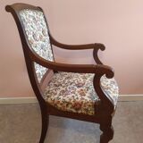 Wooden armchair and fabric