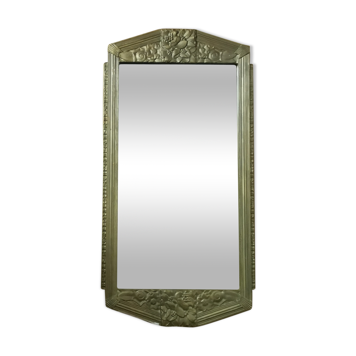 Large Art Deco mirror gilded wood  77x40cm