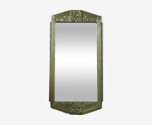 Miroir art déco bois doré 77x40cm | Selency