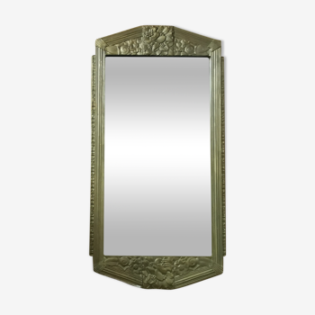 Miroir art déco bois doré 77x40cm