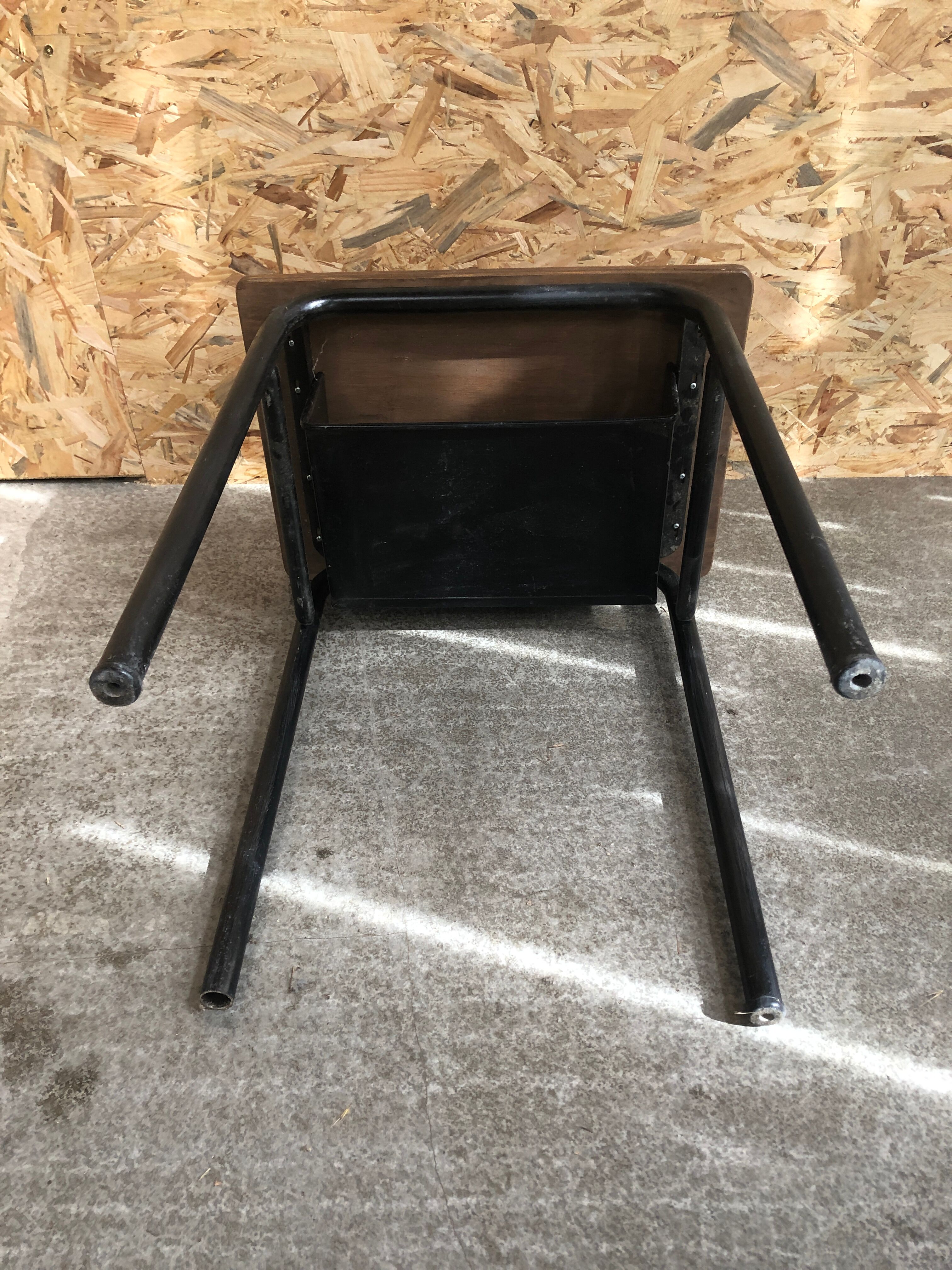 Old desk single desk child metal box + vintage wood tray #6