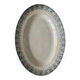 Plat ovale terre de fer Luneville Feston