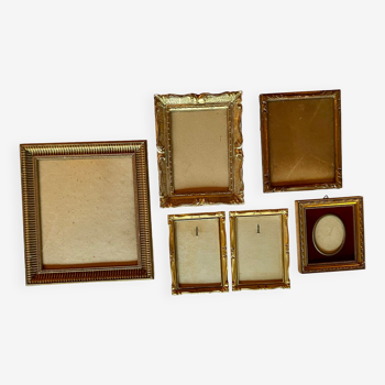 Set of 6 vintage gilded wooden frames
