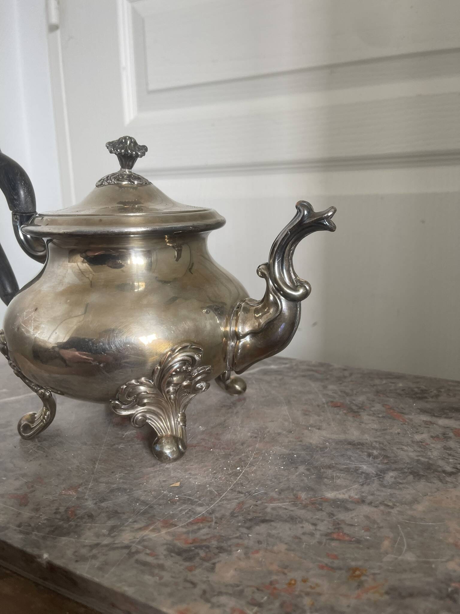 Antique Silver-Plated Victorian Teapot