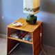 Wicker bedside table or side table from the 1960s.