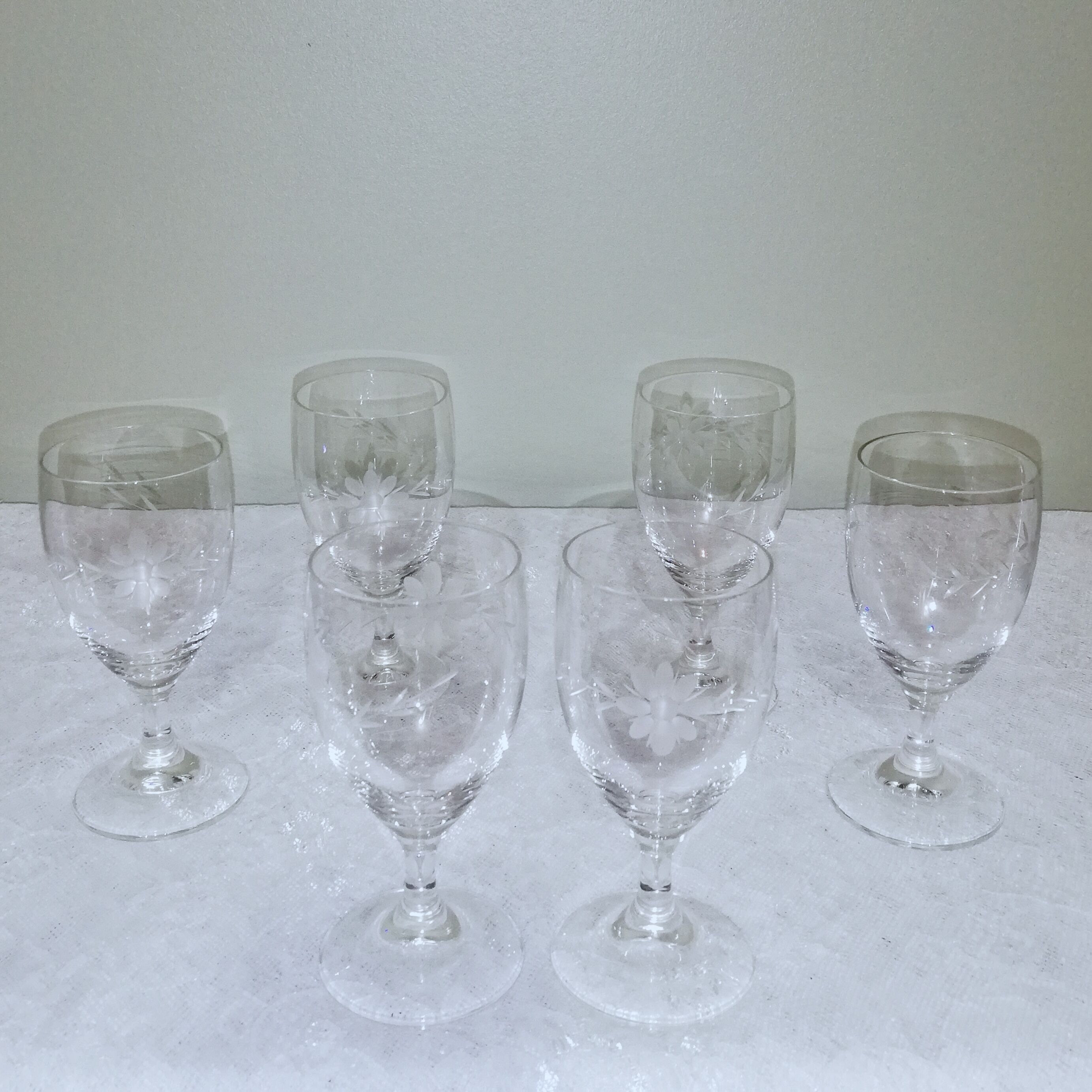 6 10cl crystal wine glasses