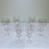 6 verres à vin 10cl en cristal