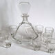 Crystal whisky decanter and 8 glasses
