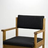 Office armchair, Bridge, in brutalist oak, vintage