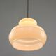 Mid-Century Italian Yellow Glass and Brass Pendant Lamp