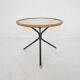 Rohe Noordwolde round glass and rattan side table, The Netherlands 1950's