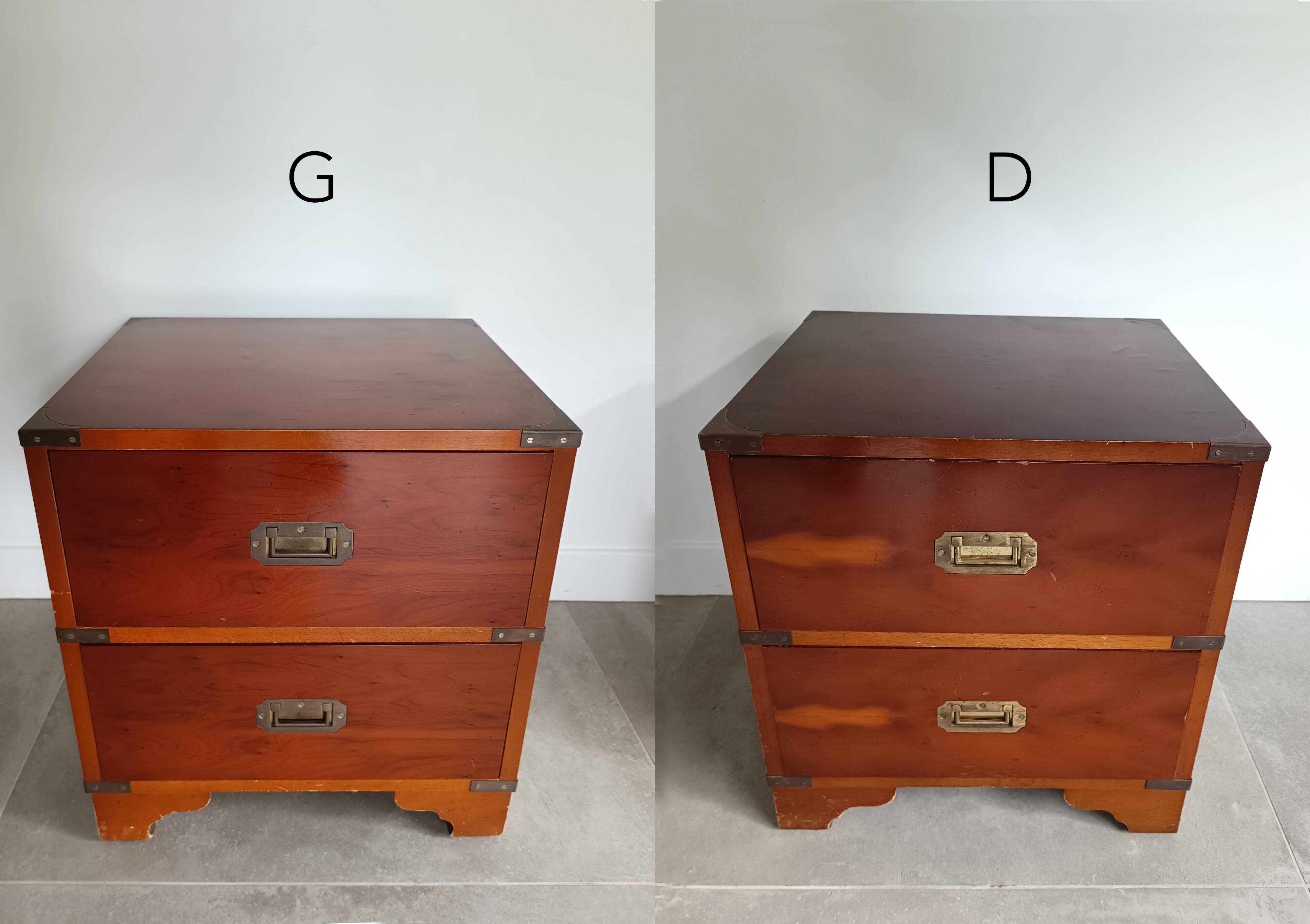 2 Tables de chevet dites de Marine 1970/80