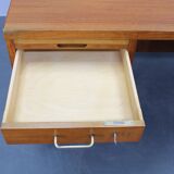 Mid-century Danish teak writing desk with brass details, 1960s