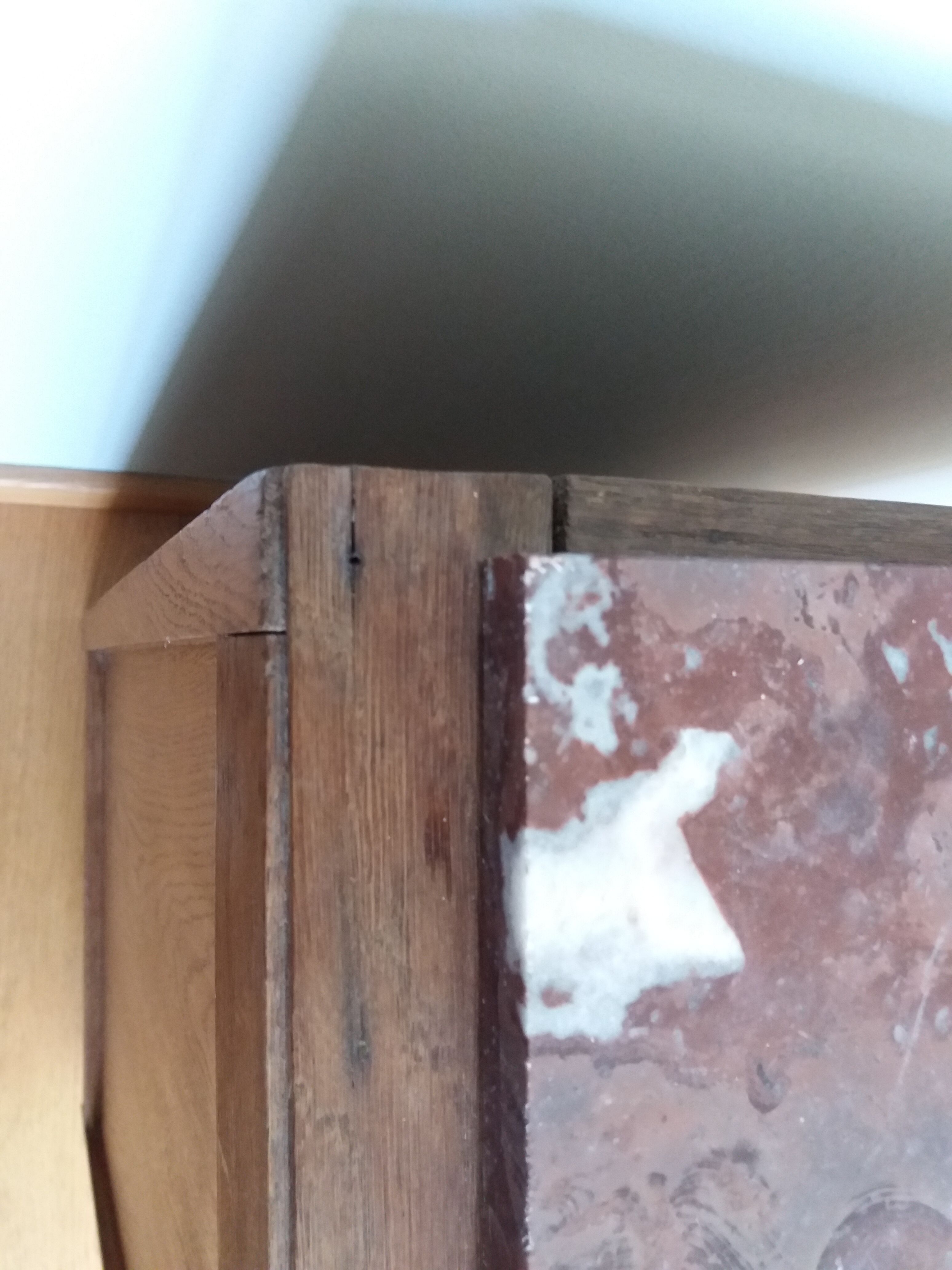 Art deco bedside table marble and wood