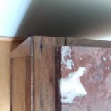 Art deco bedside table marble and wood