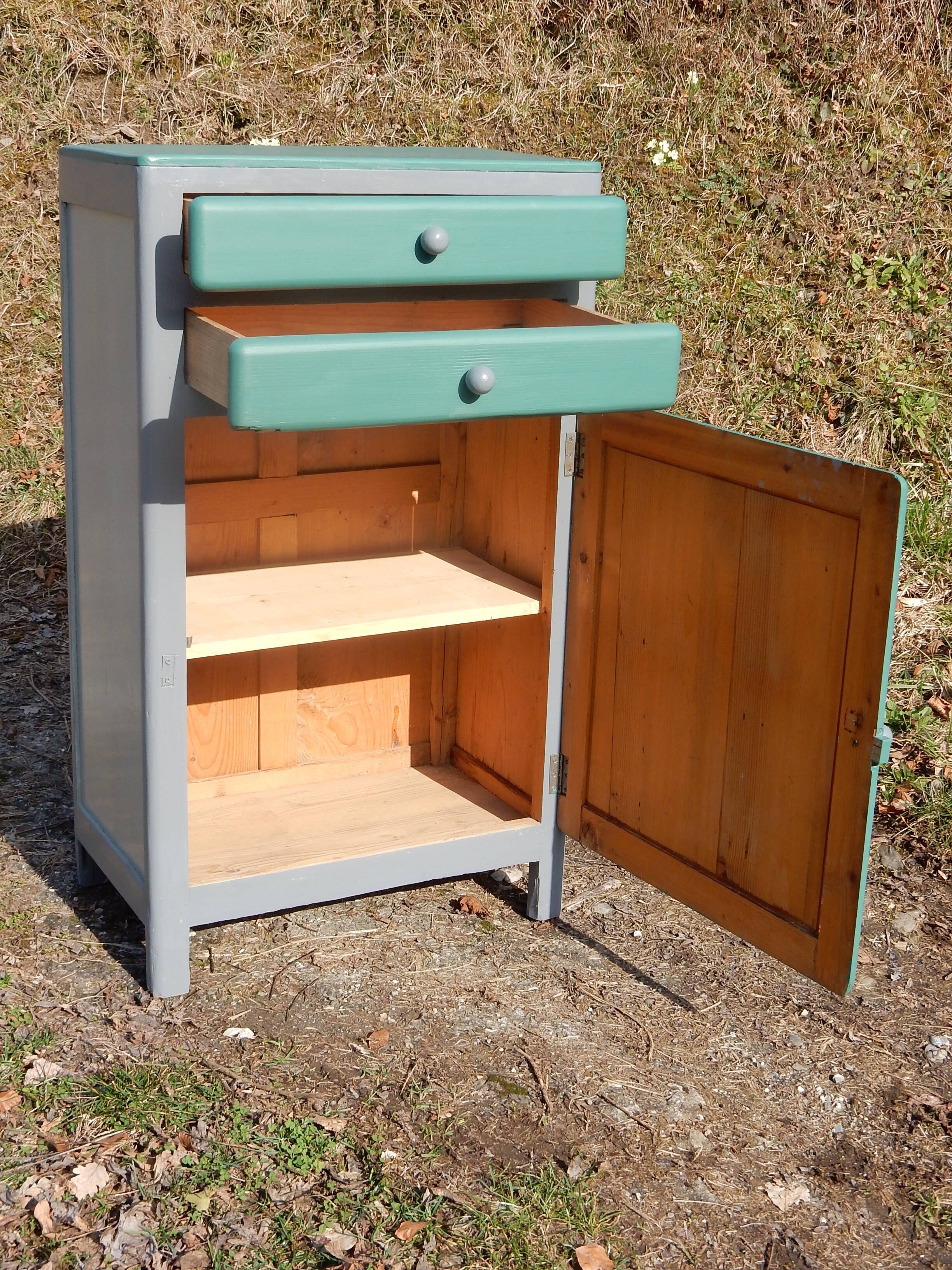 Jam cupboard / Small vintage mado buffet in restored fir
