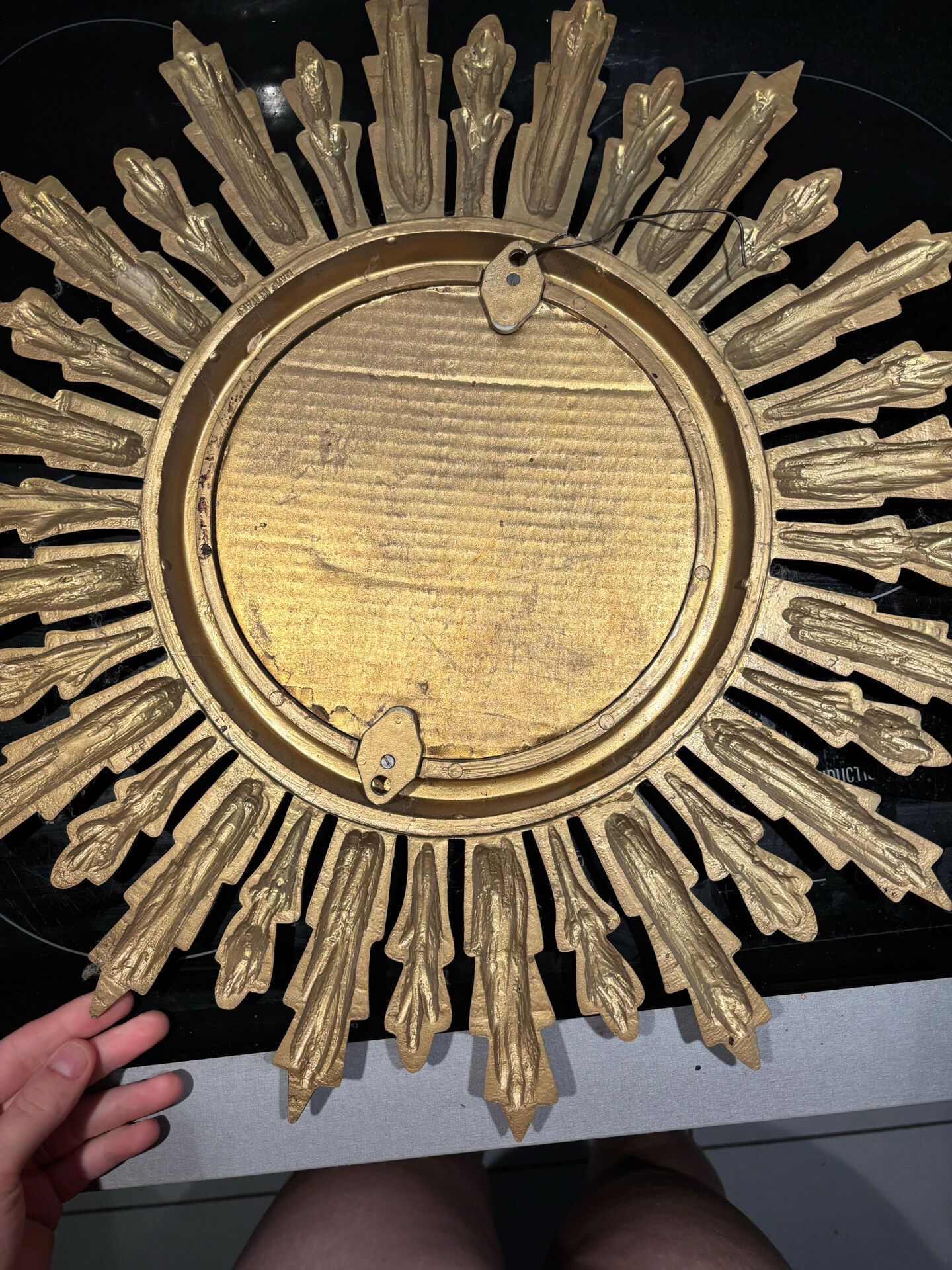 Vintage sun mirror in gilded wood – 50 cm