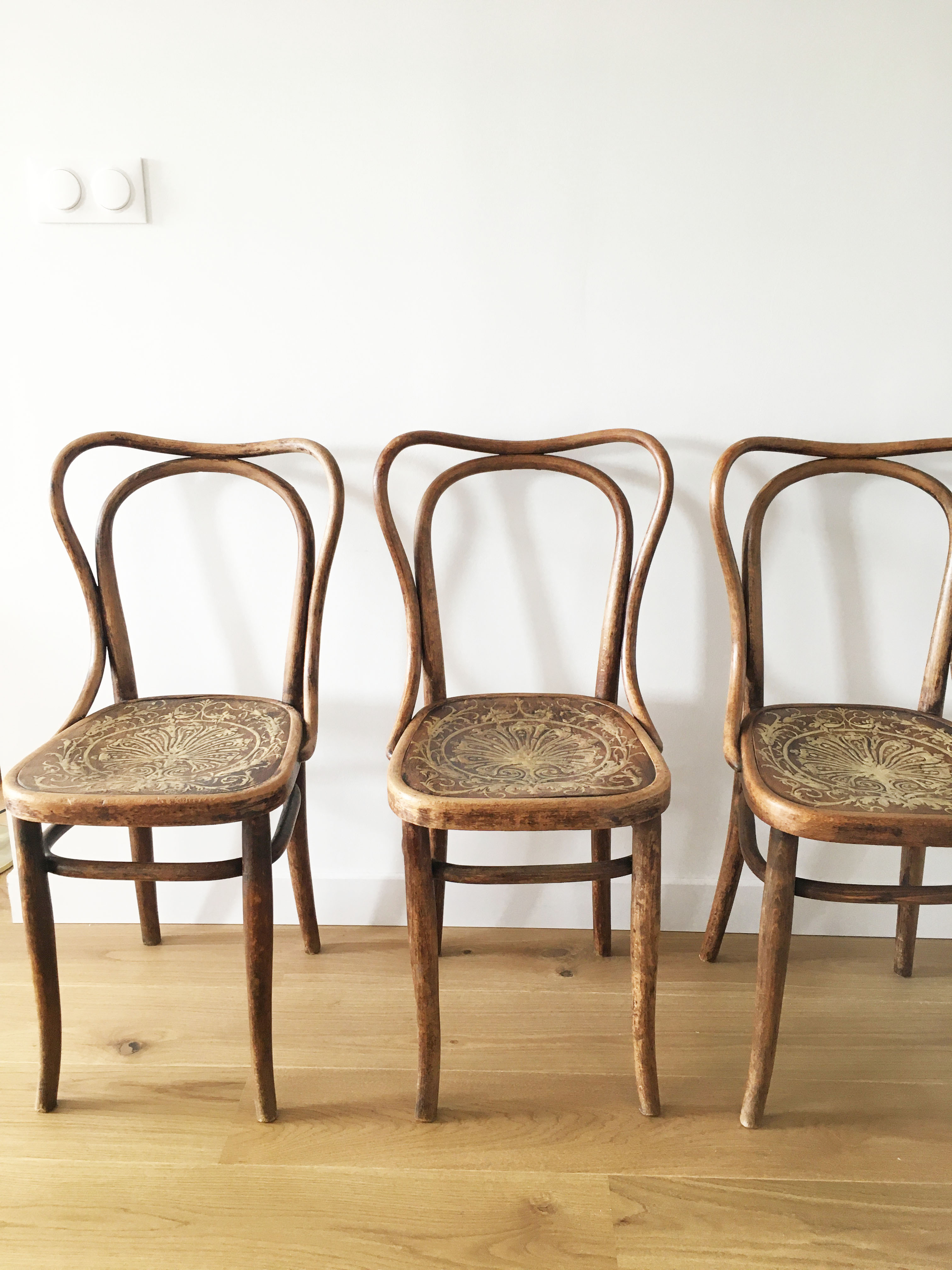 3 bistro chairs J&J Kohn, 1900