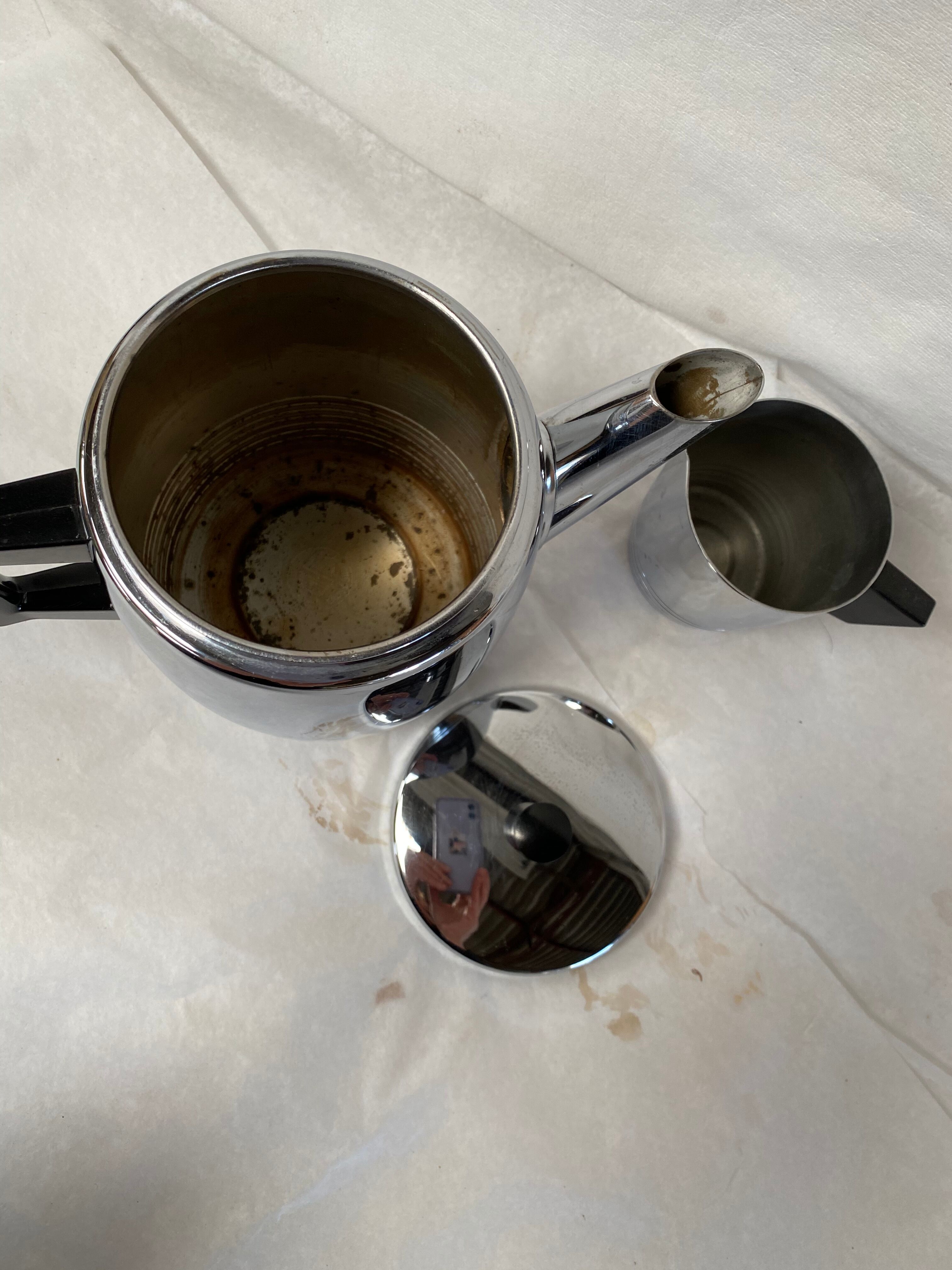 Saint Louis pure copper milk pot and teapot