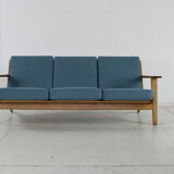 Complete danish design oakwood Hans Wegner lounge set