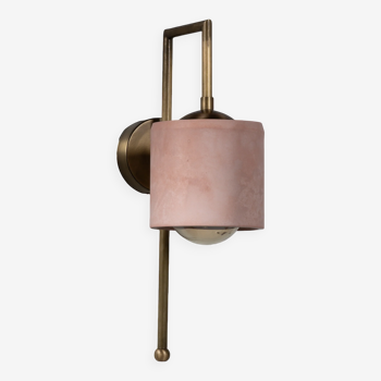 Salmon Bronze Metal Detail Cylinder Sconce