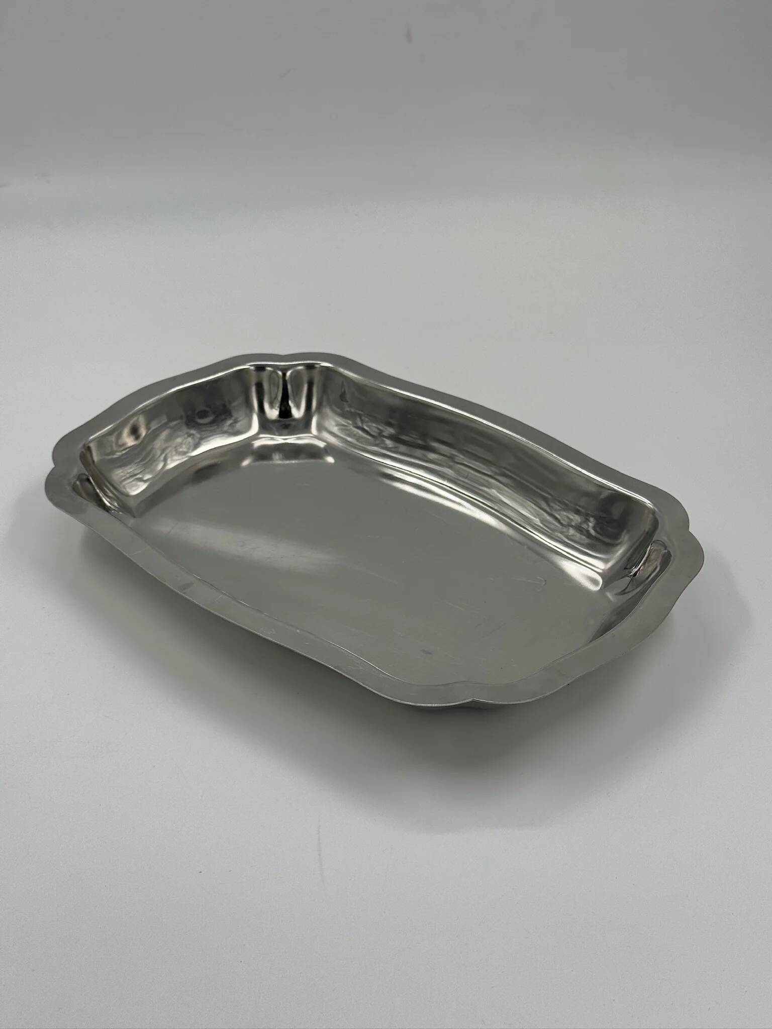 Vintage stainless steel serving tray
