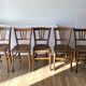 Set of 5 beech wood bistro chairs from the 1950s
