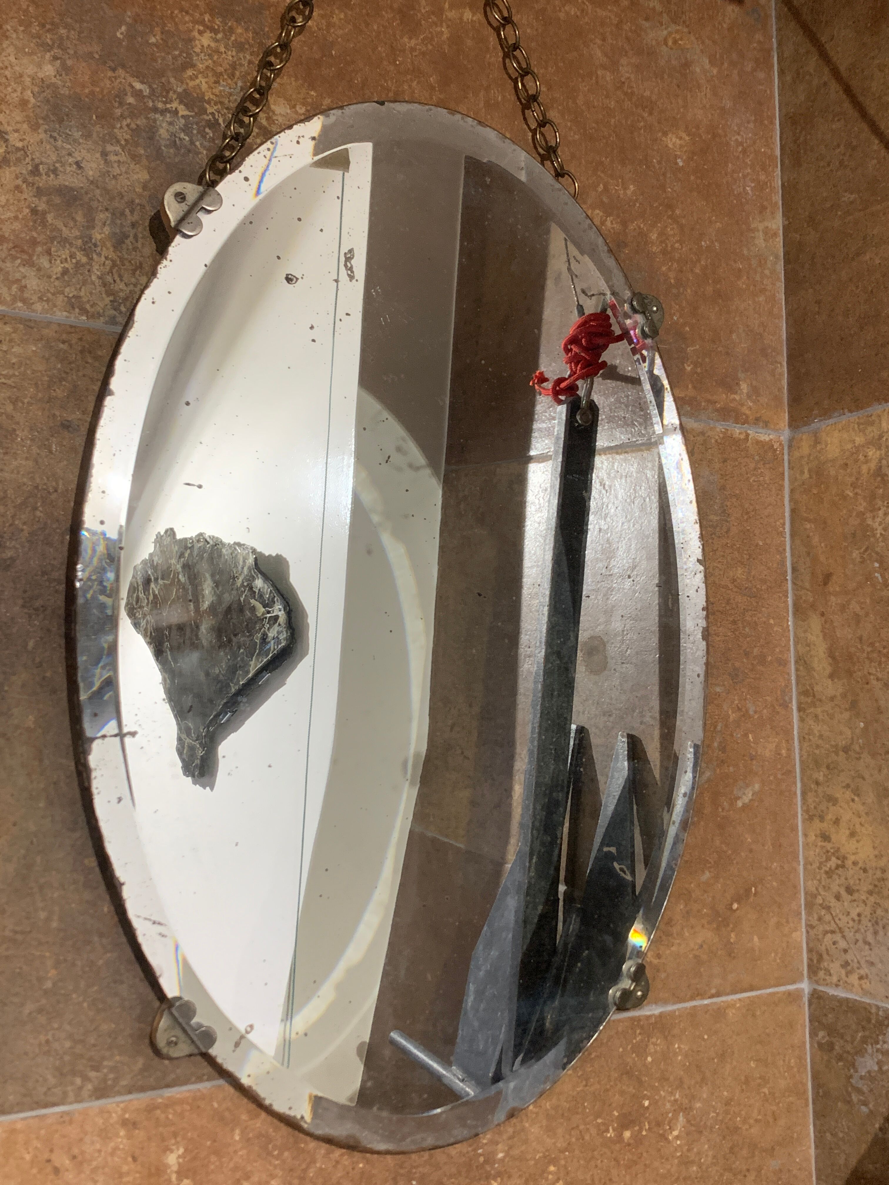 Old oval mirro, 41x60 cm