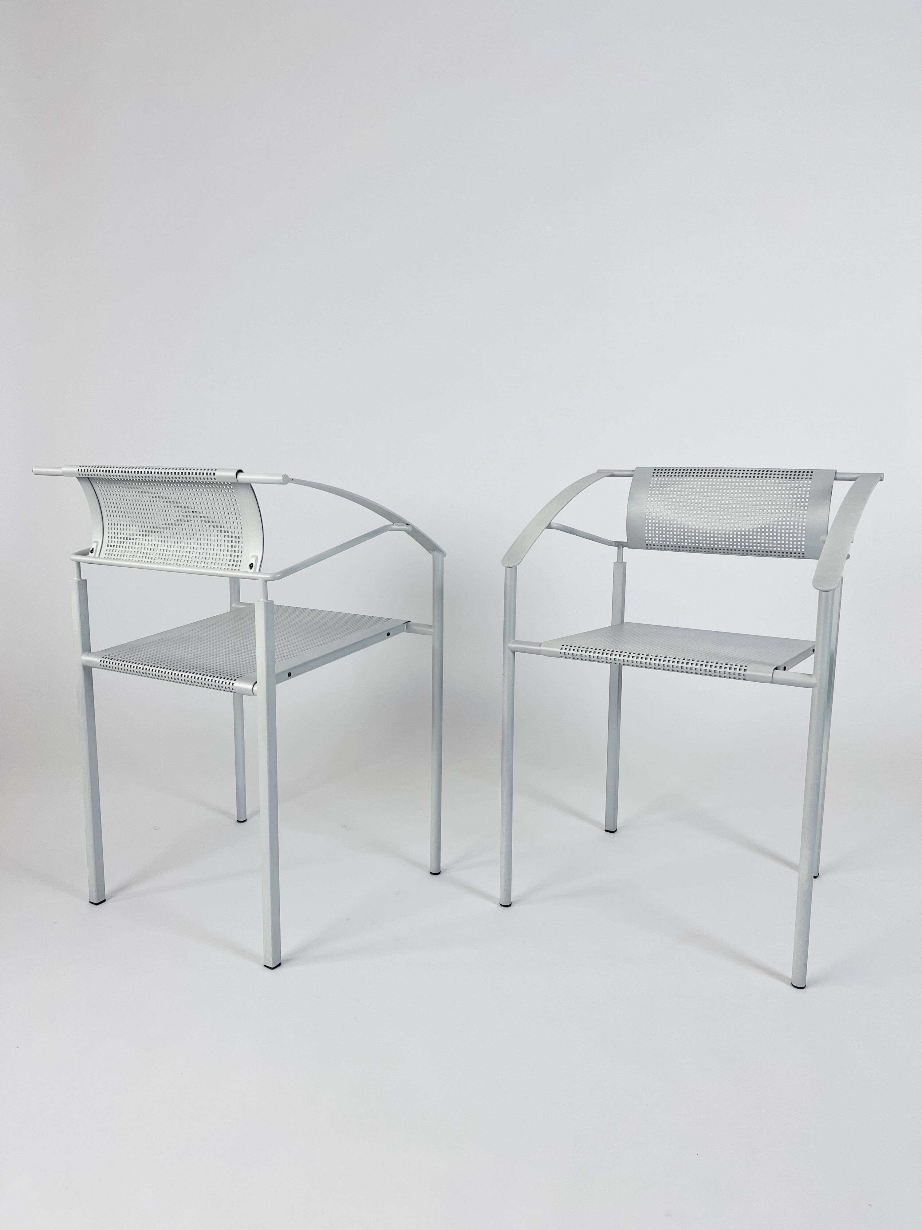 Fauteuils vintage en métal 'Carrè VI' par Fly Line Italie années 1990