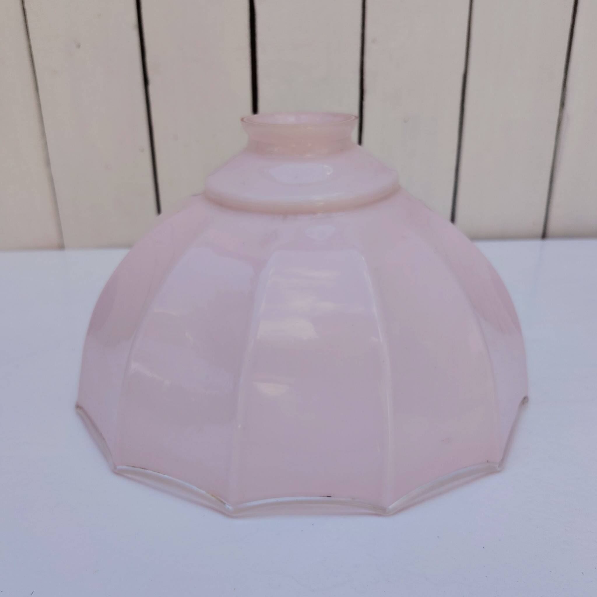 Pink opaline lampshade, umbrella, vintage