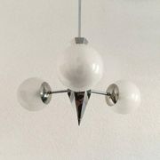 Art Deco Metal and Glass Chandelier
