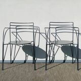 Pair of 'Silver Moon' chairs by Pascal Mourgue - Fermob. Vintage 80s.