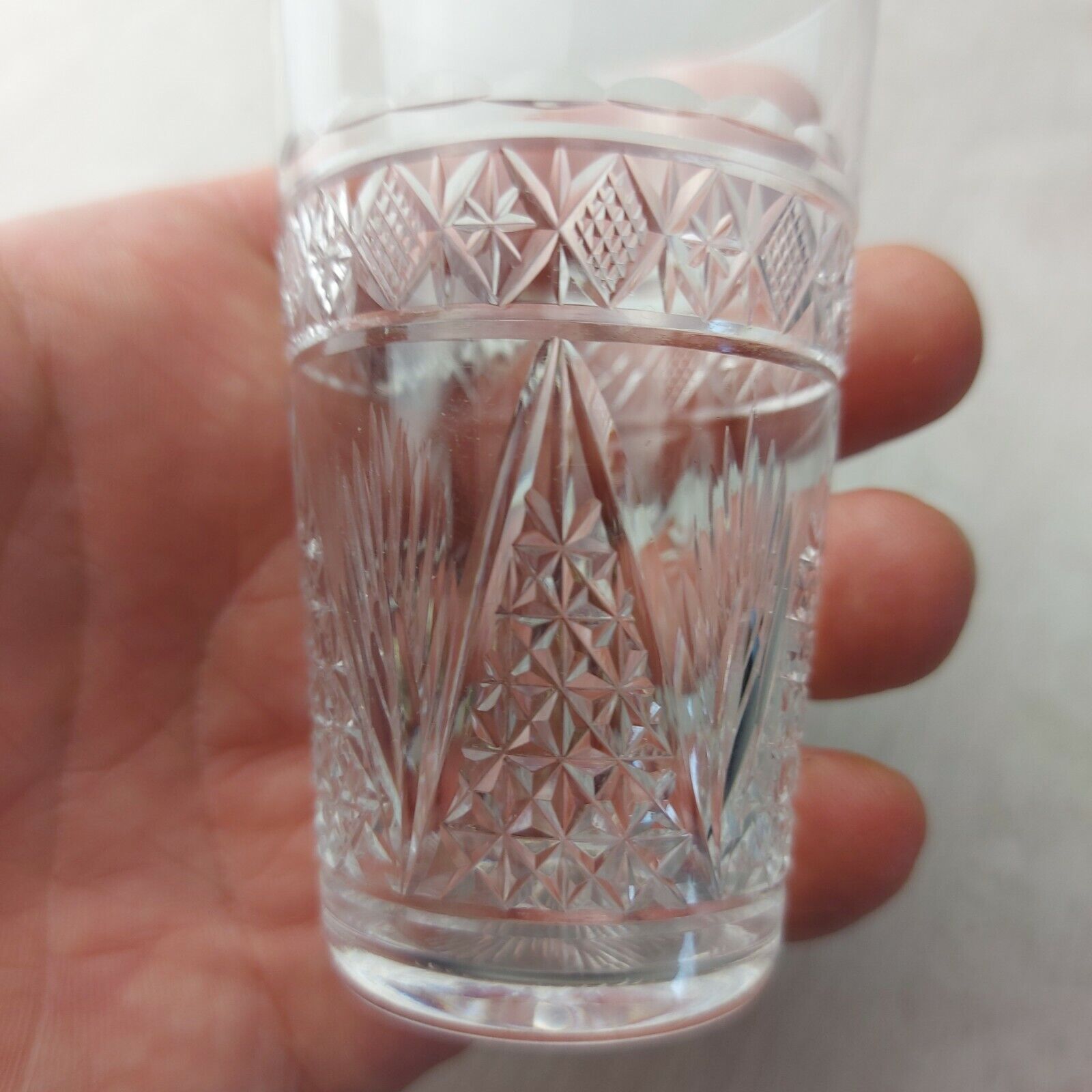 Set of 3 fine glasses, cut crystal, from Baccarat / Saint Louis