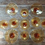 8 amber foot glasses