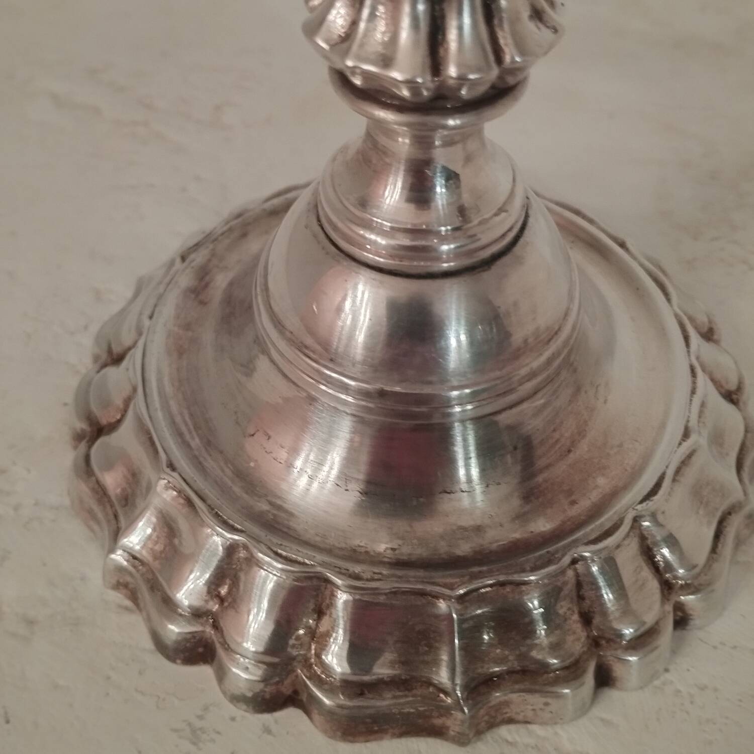 19th century silver-plated bronze chandelier