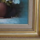 Tableau huile sur toile bouquet de fleurs ton bleu