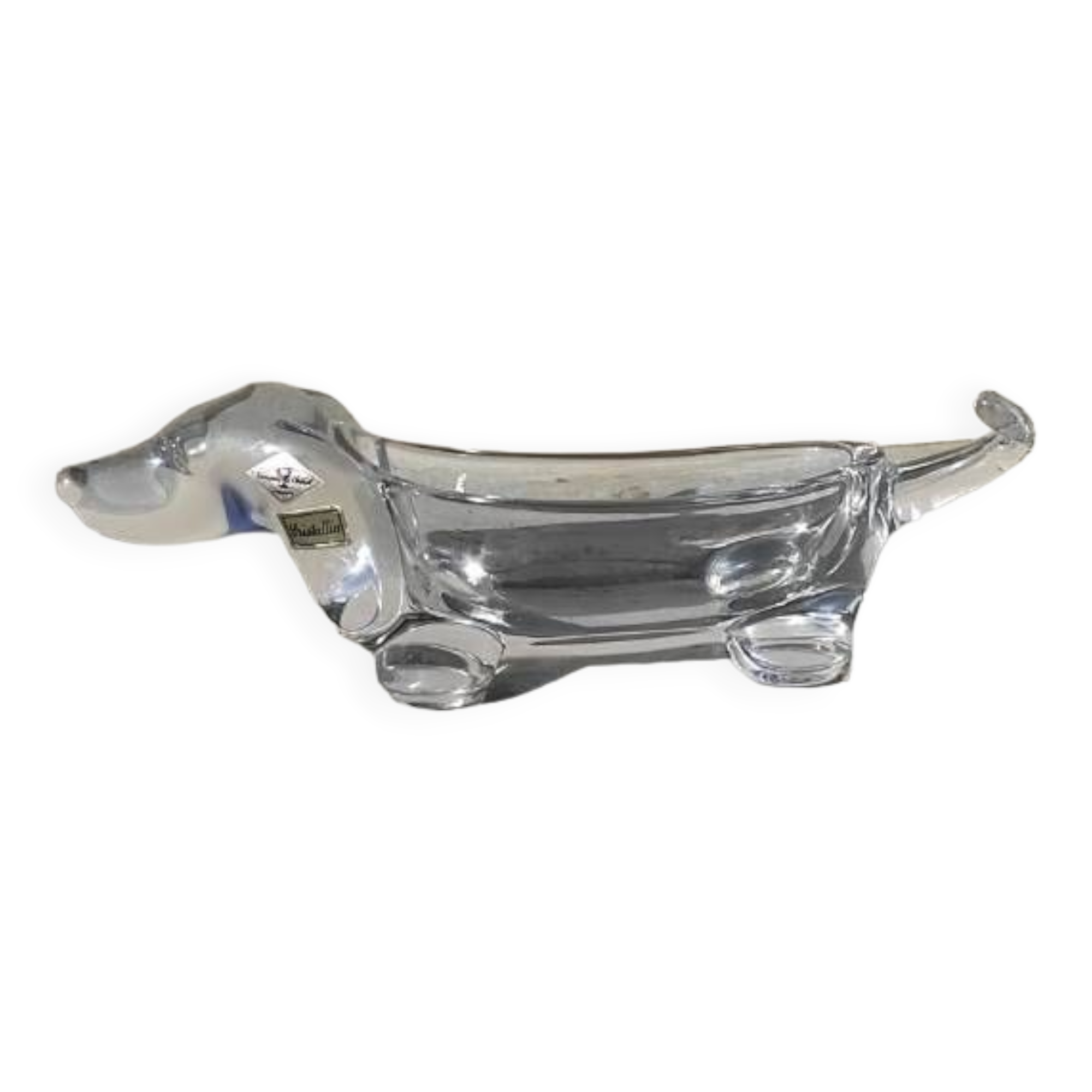 Crystal art dachshund dog tray Vannes Le Chatel