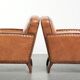 Unique set of two beautiful sheepskin art deco armchairs