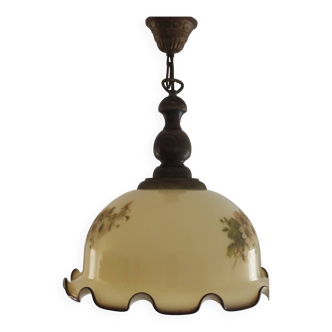 Vintage Scalloped Edge Glass Chandelier