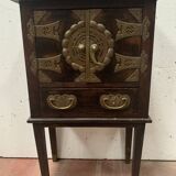 Small piece of furniture with two doors and bronze decoration, 20th century
