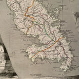Carte illustrée de la Martinique et l'Amérique du Sud 1840
