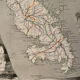 Illustrated map of Martinique and South America 1840
