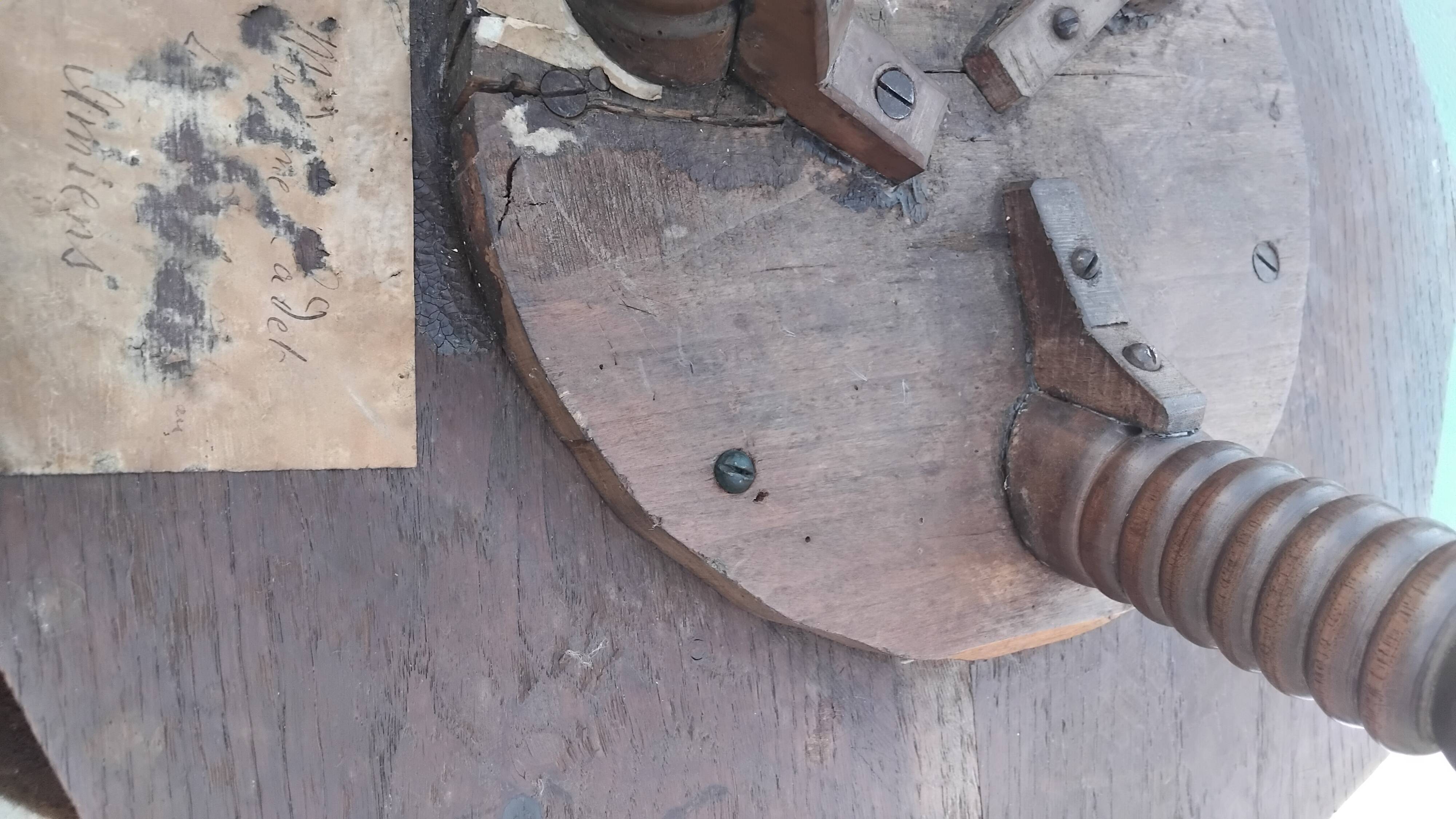 Antique wooden tripod side table with carved ball legs, 19th century